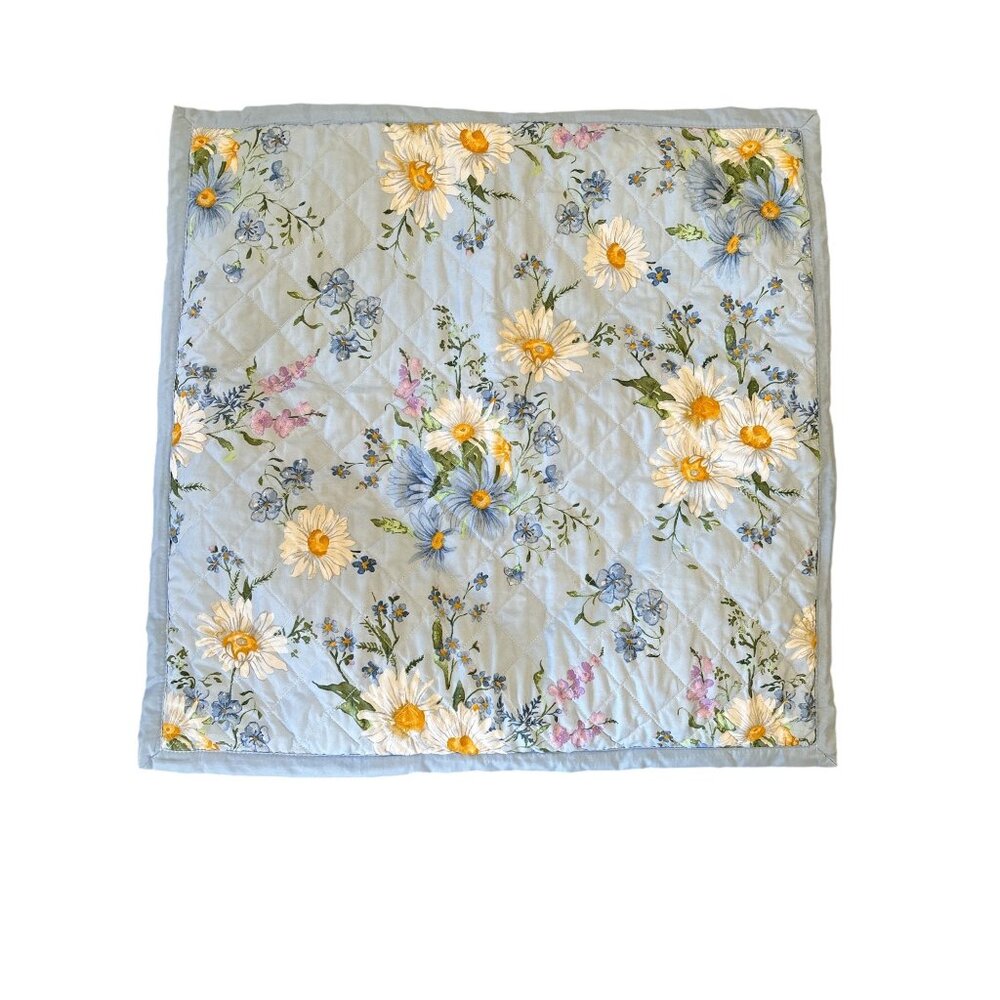 Floral Quilted Pillow Cover 26" X 26" By Lillian August Made By Franktex Inc. In